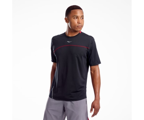 Tenis Saucony Drafty Short Sleeve Hombre Tops Ropa Negras México MX-643-YL